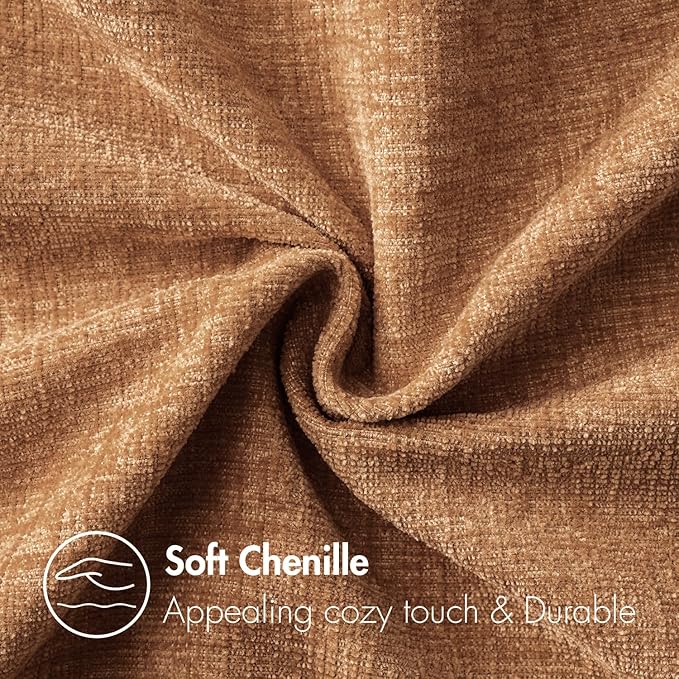 MIULEE Pack of 2 Brown Throw Pillow Covers 20x20 Inch Soft Chenille Pillow - Image 2