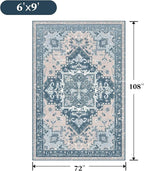 Rugflix 6x9 Area Rug for Living Room, Machine Washable Area Rugs - Image 2