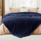 Bedsure GentleSoft Navy Blue California King Size Blanket - Image 2