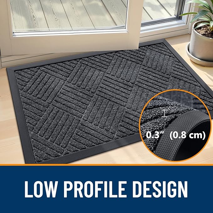 OLANLY Front Door Mat Outside Entrance 47x23, Heavy Duty Sturdy Natural Rubber - Image 4