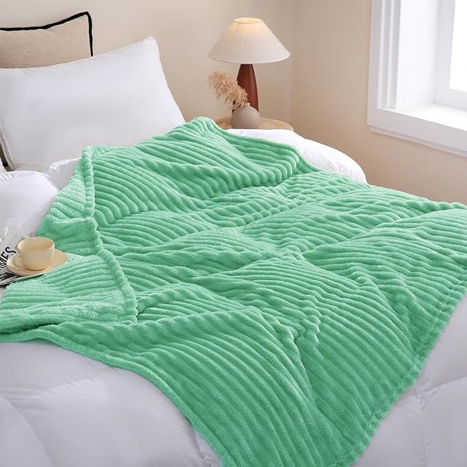 Mint Green Fleece Throw Blanket 60”×80” - Image 3