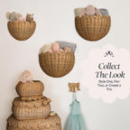 BEBE BASK The Original Scalloped Wicker Wall Basket – Set of 2 (16x10x7 In)
