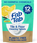 Fab Tab Floor Cleaning Tablets - Tile and Floor Cleaner for Mopping, 12 ct