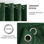MIULEE Christmas Velvet Curtains Emerald Green Grommet Curtain Thermal - Image 2