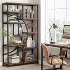 Tribesigns Industrial Bookshelf Bookcase with 9 Open Shelf (Rustic Brown)
