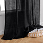 MIULEE Black Linen Curtains 90 Inch Length 2 Panels - Image 7