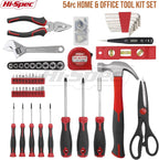 Hi-Spec Household Tool Kit - DIY Hand Tool Set with Toolbox for Home, Red