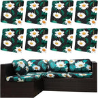 8Pcs Outdoor Cushion Covers, Patio Cushion Covers, Stretch Elastic Slipcovers by dreahoteztil