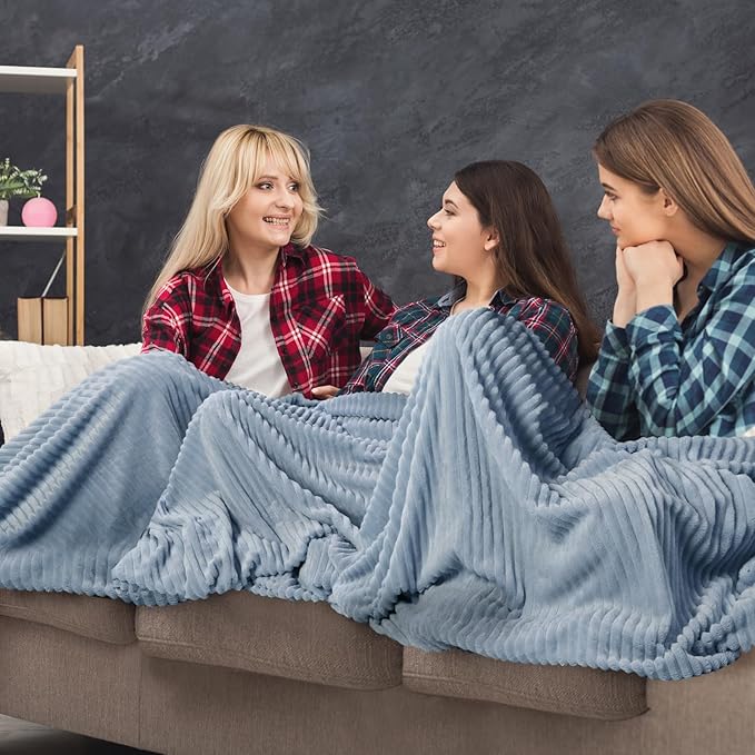 Buryeah 6 Pcs Flannel Throw Blanket Bulk 50 x 60 in Sleepover Blanket Outdoor - Image 5