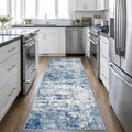 2.6'x8' Runner Rug Washable Rug;Modern Abstract Soft Thin Runner Rug Blue by FXRHLP