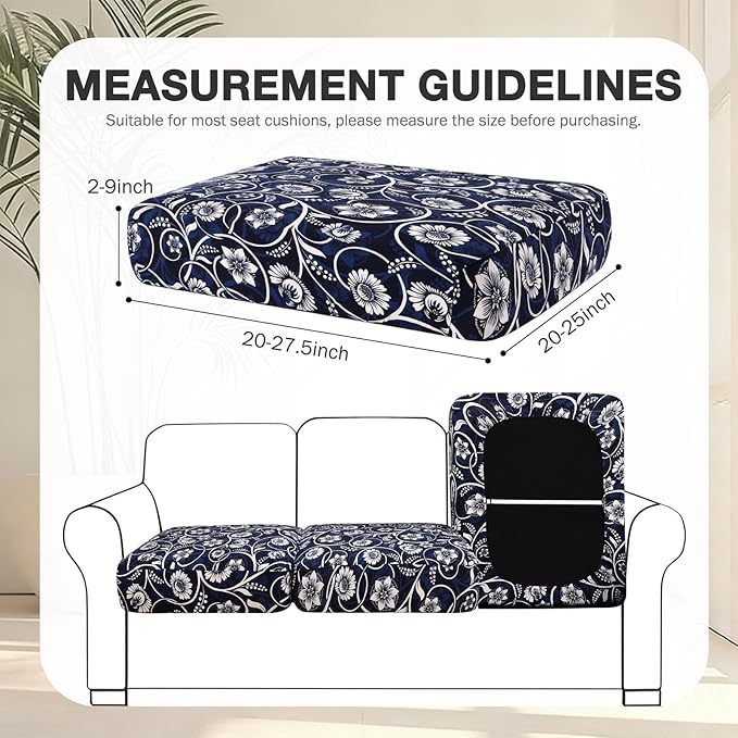 hyha 4Pcs Patio Cushion Covers, Stretch Outdoor Couch Cushion Covers Replacement - Image 2