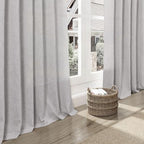 Grey Linen Curtains 102 Inches Long 2 Panels Set - Image 6