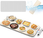 Homelove Warming Mat for Food - Electric Warming Tray with 7-Level Temp Settings & 6 Hours Timer, Full Surface Graphene Heating, Waterproof Dishwasher-Friendly Food Warmer for Parties, Kitchen (Khaki)