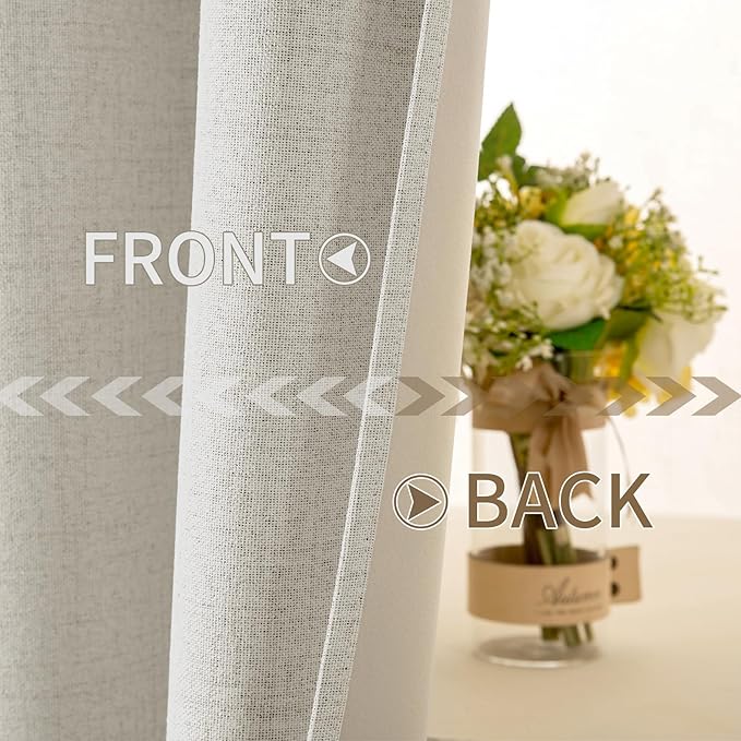MIULEE Linen Texture 90 Inches Curtains - Image 6