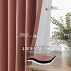 Guken 100% Blackout Curtains 100 Inch Length 2 Panels Set - Image 4