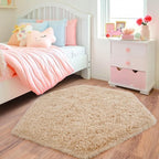 4x4.6 Feet Beige Hexagon Rugs for Princess Tent, Ultra Soft Fluffy Hexagon Area - Image 6