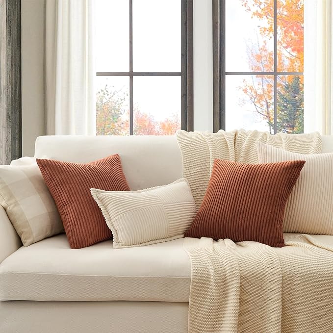 Topfinel Decorative Terracotta Throw Pillow Covers Cushion Cases, Rustic Fall - Image 2