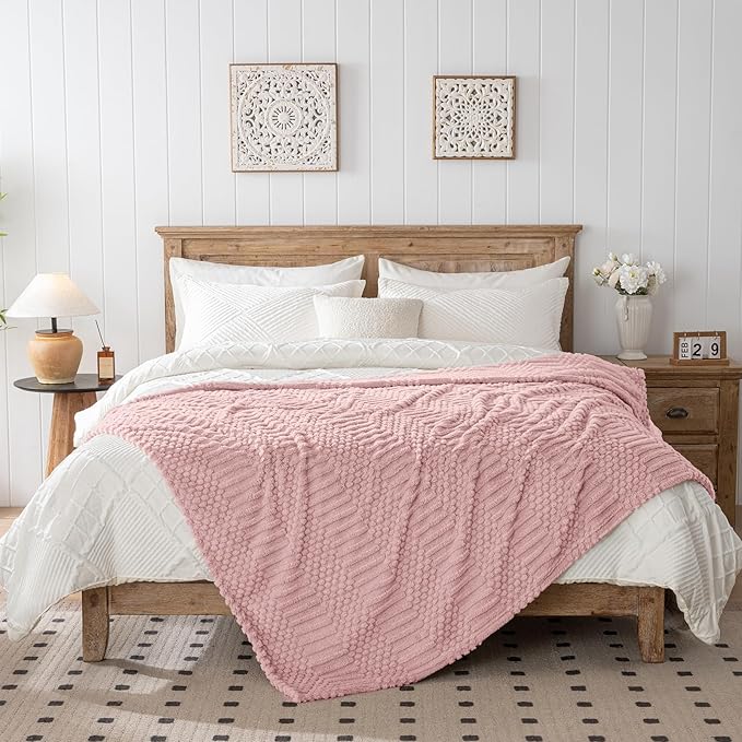 50x70 Inch Pink Throw Blanket - Image 5