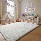 ONASAR Cream White Rugs for Living Room Bedroom, 5x8 Fluffy Bedside Area Rug - Image 9