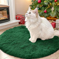 OLANLY Dark Green Round Rugs for Bedroom by OLANLY