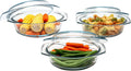 Simax Casserole Dish Set, Set of 3 Casserole Dish with Lid, Round Glass Cookware, Borosilicate Glass, Made In Europe 0.75 Quart, 1 Quart and 1.5 Quart Baking Dishes…