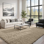 5x8 Area Rugs for Living Room: Soft Fluffy Shag Gray Camel Rugs for Bedroom - Image 3