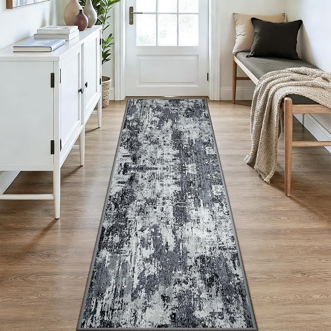 Washable Area Rugs 3x9 Non-Slip Modern Abstract Soft - Image 2