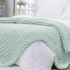 Bigacogo Chunky Knit Throw Blanket by Bigacogo