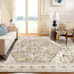 Yamaziot Area Rug 5x7, Non-Slip Washable Boho Vintage Living Room Bedroom Rug - Image 7