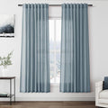 Nanspring Light Blue Linen Curtains 72 Inch Length by Nanspring