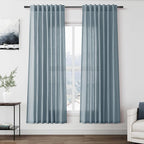 Nanspring Light Blue Linen Curtains 72 Inch Length by Nanspring