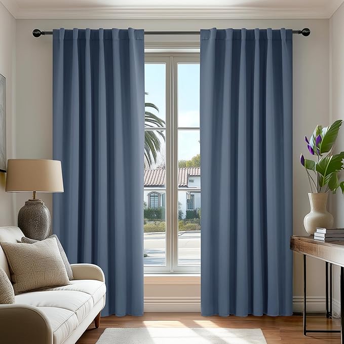Deconovo Blackout Curtains, Thermal Insulated, W52 x L72 2 Panels, Back Tab by Deconovo