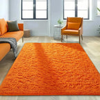 Ophanie Orange Rugs for Living Room Bedroom, 5x8 Fluffy Fuzzy Furry Carpet - Image 5