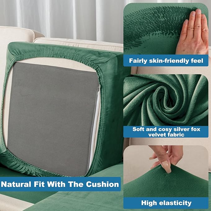 Couch Cover Velvet Chaise Cushion Cover - Image 5