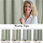 H.VERSAILTEX Bedroom Curtains Blackout, Sage Green Linen Blackout Curtains 84 - Image 5