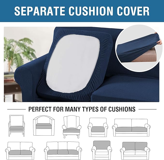 H.VERSAILTEX 3 Piece Stretch Sofa Covers - Image 5