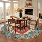 SERISSA Boho Round Area Rug, 6ft Washable Non-Slip Circle Rug, Ultra Soft - Image 2