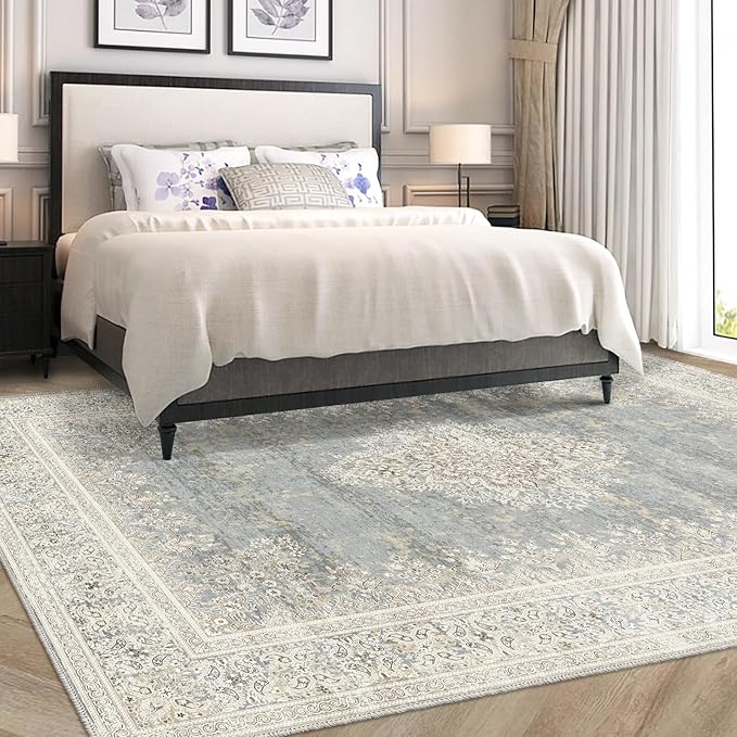 8x10 Area Rug Non Slip Boho Large Rug Entryway Indoor Mat Machine Throw Bedside - Image 3