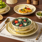 Ceramic Dinnerware Set, Series Kavara Ⅱ, (Yellow Spring Primrose)