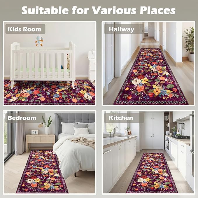 Rug for Hallways Kitchen Rug 2x6, Non Slip Washable Rugs - Image 4