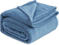 Bedsure GentleSoft Fleece Blankets King Size Washed Blue by BEDSURE