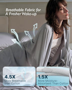 Breescape Cooling Sheets King Size - BlendTek Dry & Cool Technology Cooling Bed Sheets for Hot Sleepers and Night Sweats, Q-Max>0.46 Tech King Sheet Set, Deep Pocket Up to 18", Misty Gray