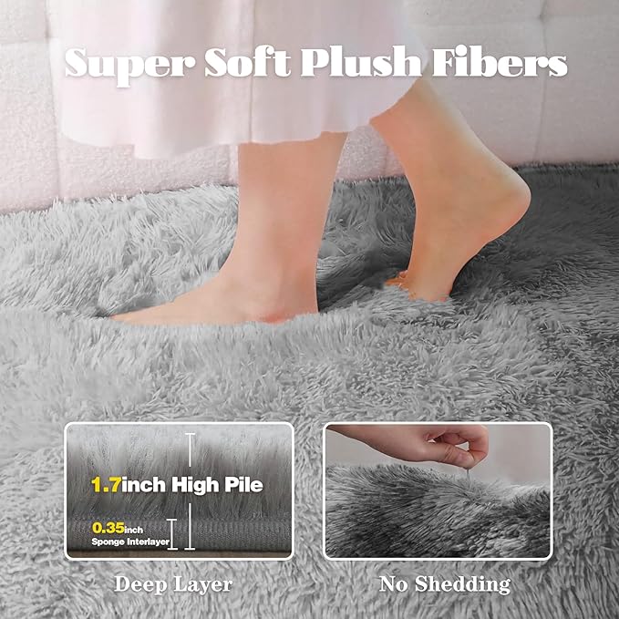 8x10 Area Rugs for Living Room: Fluffy Shag Soft Washable Rug Large Fuzzy Plush - Image 2