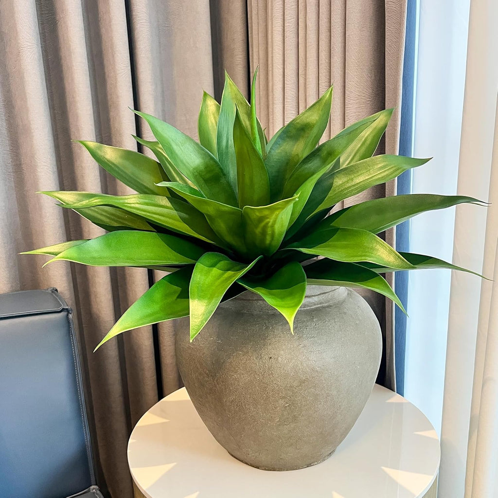 Ttranewsoo 28 Inch Artificial Agave Plants Outdoor Set of 2, Large Faux Succulent Plants for Indoor Home Decor, Realistic Fake Agave Greenery for Patio Porch Garden, UV Resistant Plants Without Pot