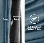 MIULEE 90 Inches Velvet Curtains Dark Slate Elegant Grommet Curtains Thermal - Image 3