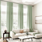 Nanspring Mist Sage Linen Curtains Semi Sheer 96 Inches Long 2 Panels Set - Image 7