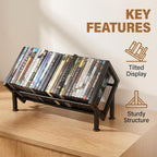 PUTNATRURE DVD Storage Rack, Expandable Video Game Shelf & Blu Ray Holder