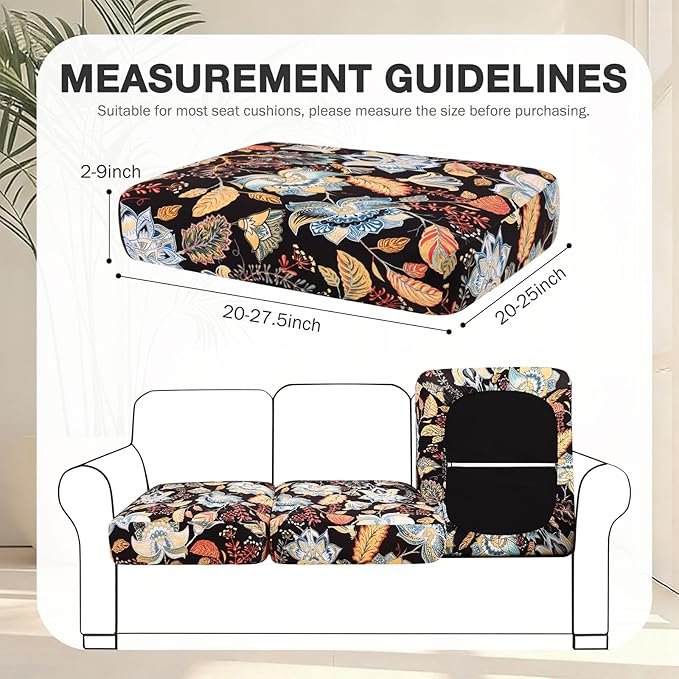 hyha 4Pcs Patio Cushion Covers, Stretch Outdoor Couch Cushion Covers Replacement - Image 2