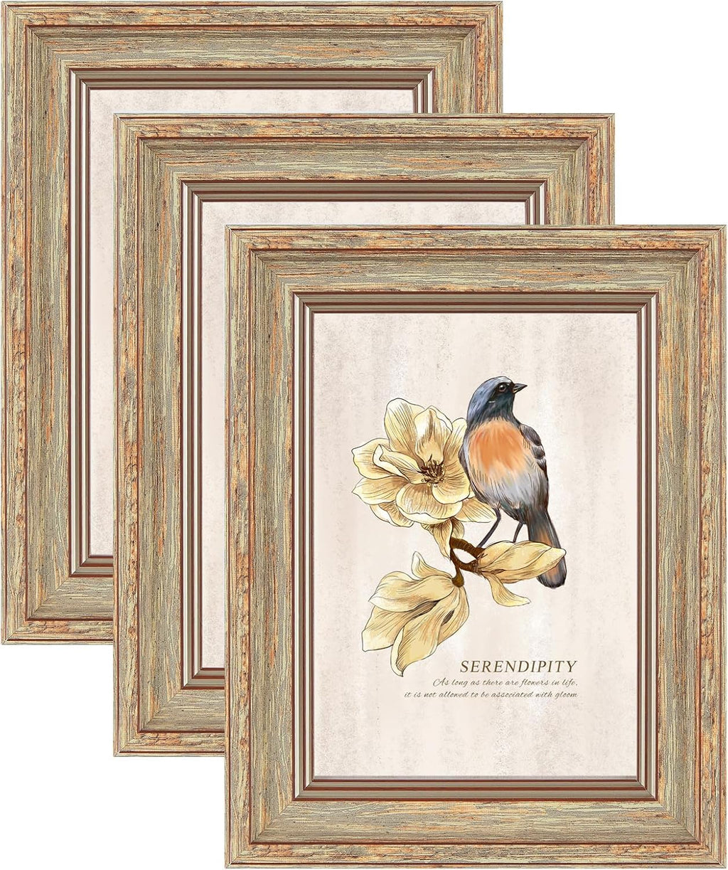 3 Pack 5x7 Picture Frames,Farmhouse Rustic Vintage Photo Frame(Multicolor)