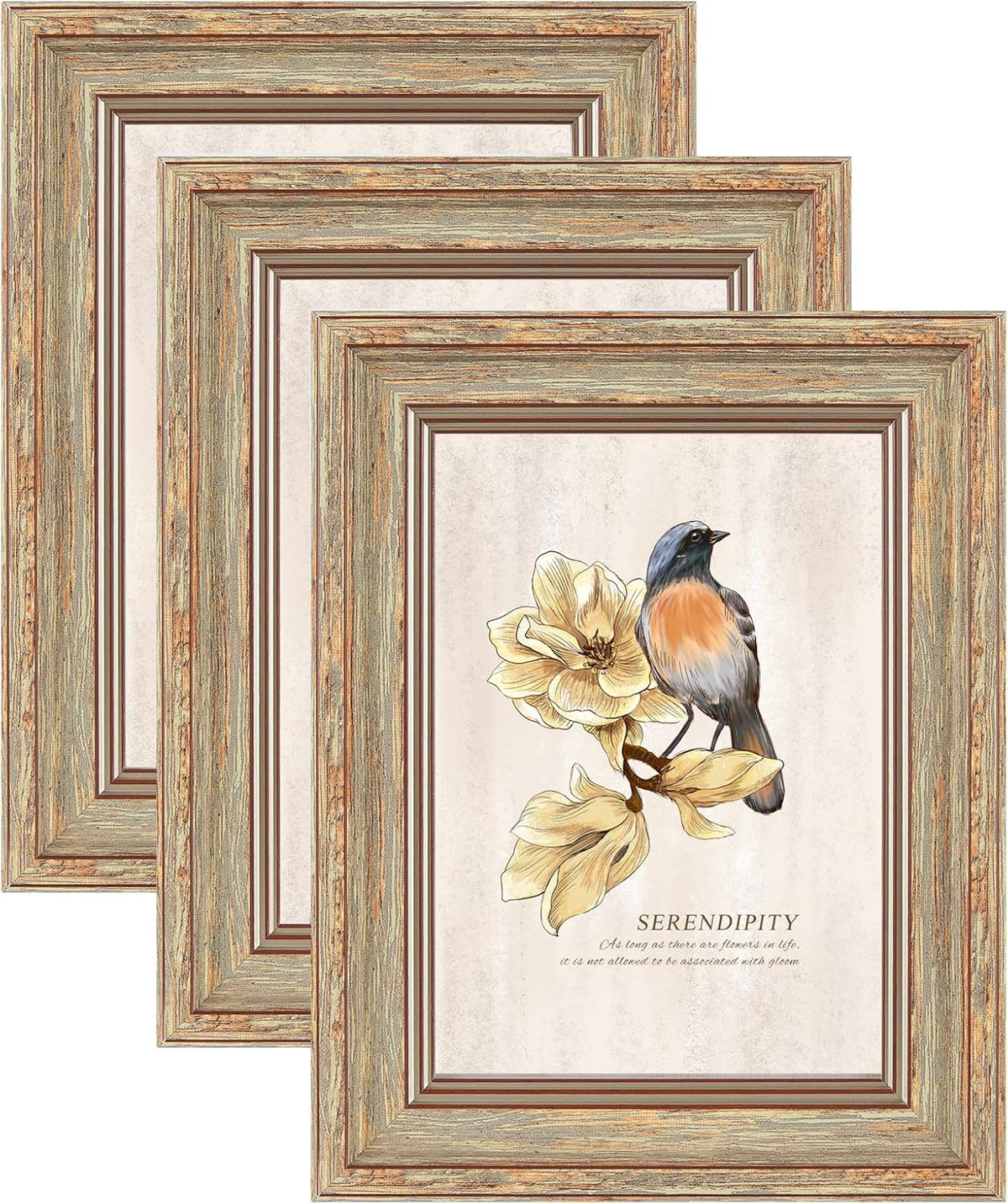 3 Pack 5x7 Picture Frames,Farmhouse Rustic Vintage Photo Frame(Multicolor)